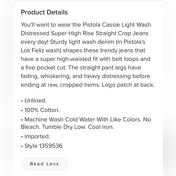 Cassie Light Wash Distressed Super High Rise Straight Crop Jeans - Picture 6 of 7